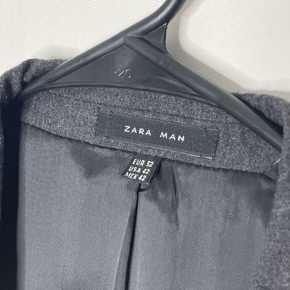 Zara Mens Jacket 42 Gray Wool Cashmere Old Money Business Quiet Luxury - Picture 5 of 9